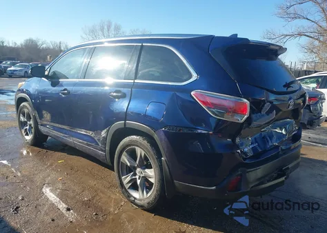 2015 Toyota Highlander Limited V6 z USA, uszkodzony, nr VIN 5TDDKRFH5FS174939